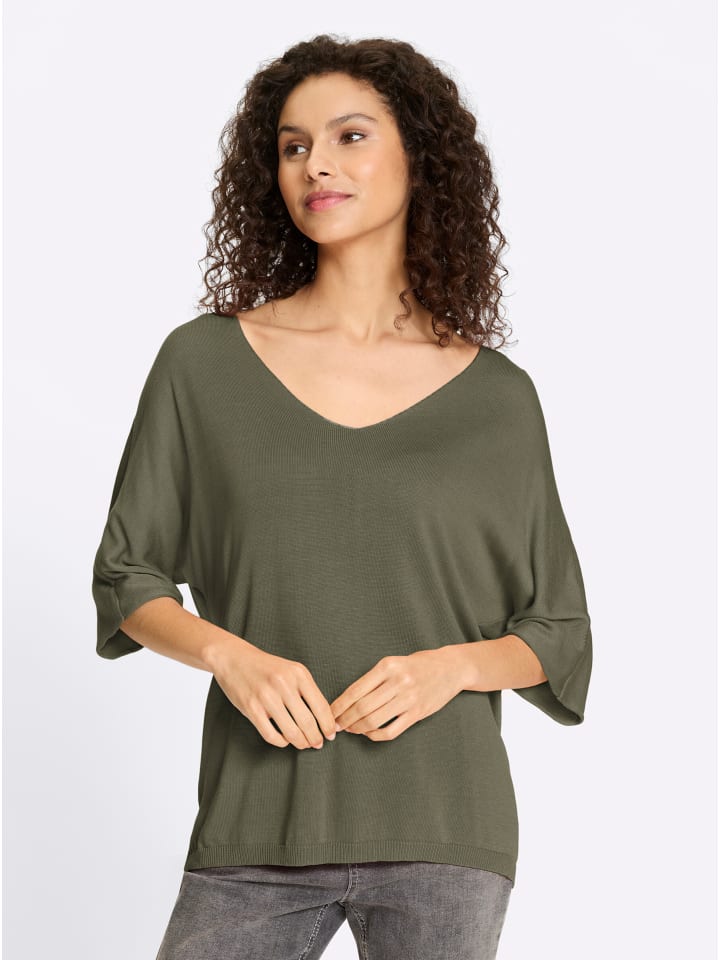 Тонкий вязаный свитер цвета хаки Heine
Тонкий вязаный свитер цвета хаки Heine