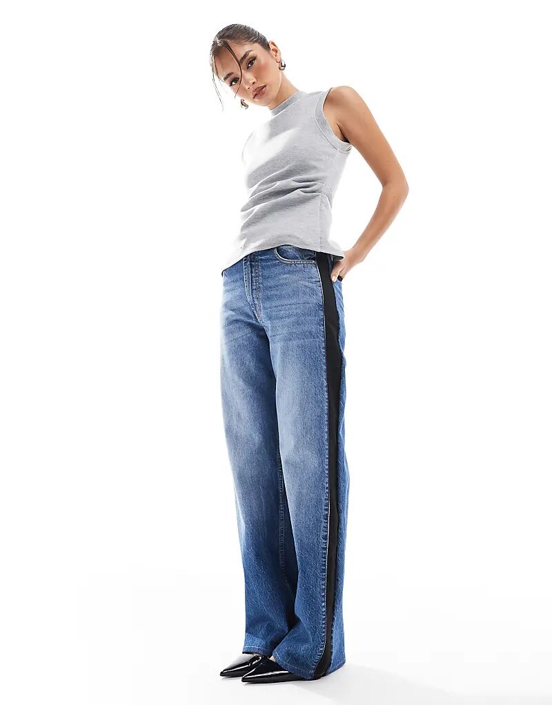 Джинсы широкого кроя с приталенным поясом черного и средне-синего цветов ASOS DESIGN
Джинсы широкого кроя с приталенным поясом черного и средне-синего цветов ASOS DESIGN