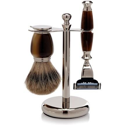 Набор для бритья Gold Badger, искусственный рог, латунные фитинги, гала-лит, серебряные кончики волос барсука Golddachs
Набор для бритья Gold Badger, искусственный рог, латунные фитинги, гала-лит, серебряные кончики волос барсука Golddachs