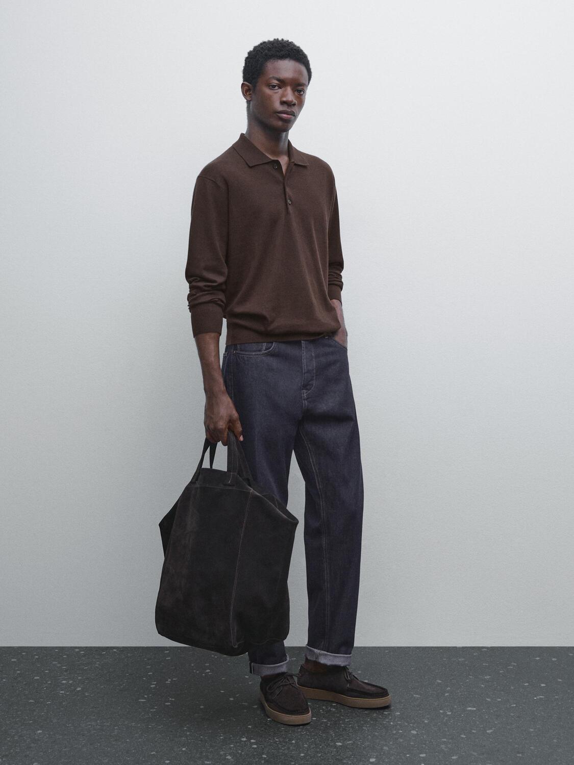 Трикотажный свитер-поло из хлопковой смеси Massimo Dutti, коричневый
Трикотажный свитер-поло из хлопковой смеси Massimo Dutti, коричневый