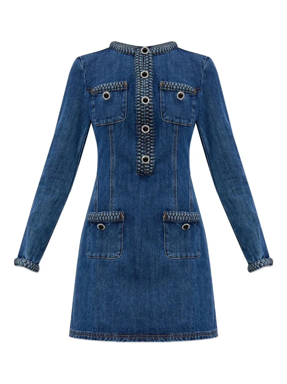 Джинсовое платье с плетеными деталями Self-Portrait, синий
Джинсовое платье с плетеными деталями Self-Portrait, синий