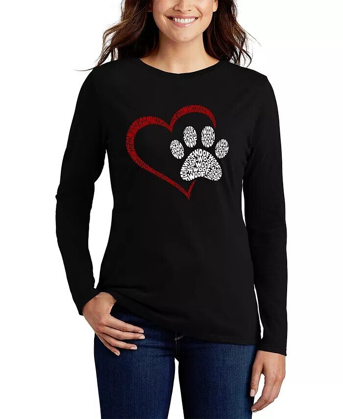Женская футболка с длинным рукавом и надписью Word Art Paw Heart La Pop Art, черный
Женская футболка с длинным рукавом и надписью Word Art Paw Heart La Pop Art, черный