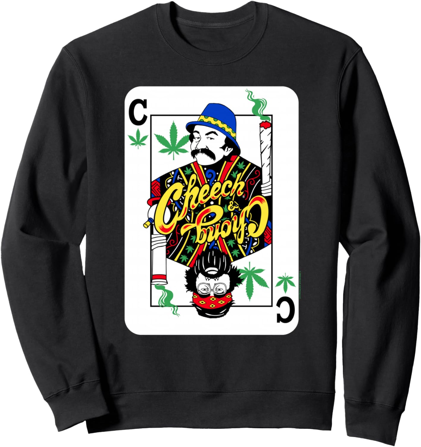Толстовка с изображением игральных карт Чича и Чонга и надписью «C Of Weeds» Cheech & Chong, черный
Толстовка с изображением игральных карт Чича и Чонга и надписью «C Of Weeds» Cheech & Chong, черный