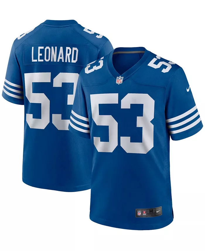 Мужская альтернативная игровая футболка Darius Leonard Indianapolis Colts Nike, синий
Мужская альтернативная игровая футболка Darius Leonard Indianapolis Colts Nike, синий