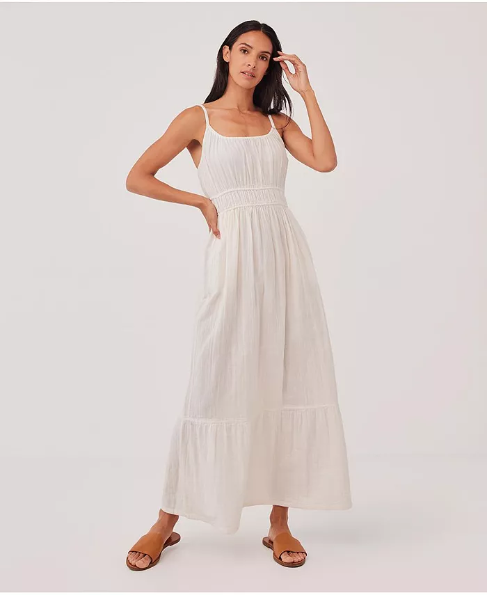 Женское макси-платье-ками Coastal из органического хлопка двойной марлевки Pact, белый
Женское макси-платье-ками Coastal из органического хлопка двойной марлевки Pact, белый