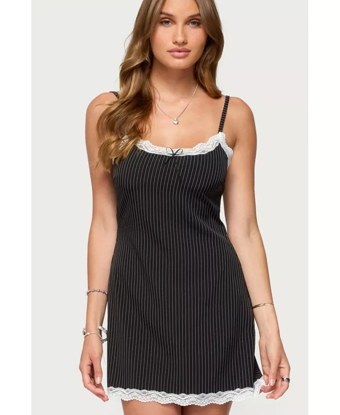 Женское мини-платье Liel с контрастным кружевом в тонкую полоску Edikted, черный
Женское мини-платье Liel с контрастным кружевом в тонкую полоску Edikted, черный