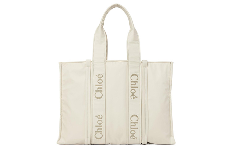 Chloé Сумка-шоппер Chloe Woody из переработанного нейлона, шоппер, сумка через плечо, женская сумка-тубус цвета слоновой кости и серого
Chloé Сумка-шоппер Chloe Woody из переработанного нейлона, шоппер, сумка через плечо, женская сумка-тубус цвета слоновой кости и серого