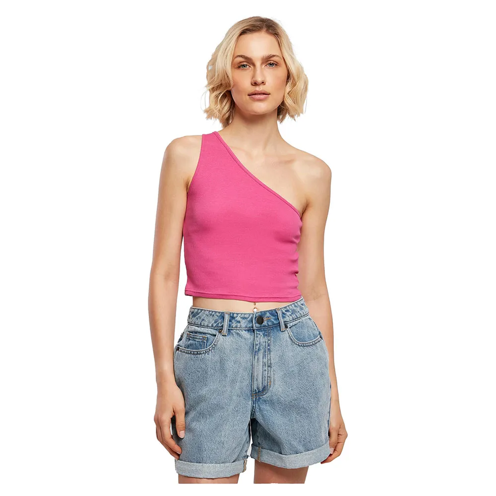 Спортивный бюстгальтер Urban Classics Crop Top Asym sports bra, розовый 
Спортивный бюстгальтер Urban Classics Crop Top Asym sports bra, розовый