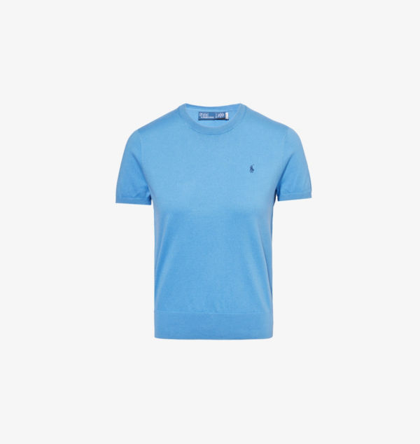 Трикотажный топ с короткими рукавами из смеси хлопка и фирменной вышивкой Polo Ralph Lauren, синий
Трикотажный топ с короткими рукавами из смеси хлопка и фирменной вышивкой Polo Ralph Lauren, синий