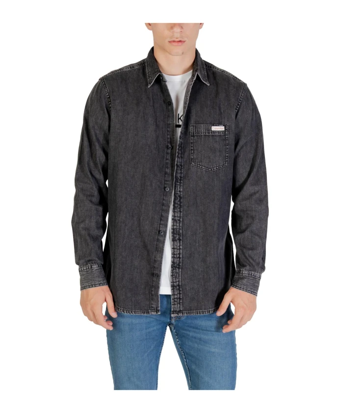 Черная хлопковая рубашка на пуговицах Calvin Klein Jeans, черный
Черная хлопковая рубашка на пуговицах Calvin Klein Jeans, черный