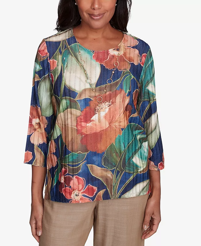 Женский летний топ с драматичным цветочным принтом Summer Solstice с круглым вырезом Alfred Dunner, мультиколор
Женский летний топ с драматичным цветочным принтом Summer Solstice с круглым вырезом Alfred Dunner, мультиколор