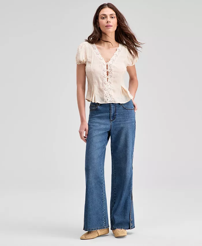 Женские джинсы-клеш с высокой талией и вырезами And Now This, синий
Женские джинсы-клеш с высокой талией и вырезами And Now This, синий