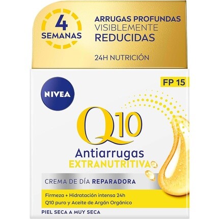 Q10 Power против морщин, экстра питательный Spf15, 50 мл, Nivea
Q10 Power против морщин, экстра питательный Spf15, 50 мл, Nivea