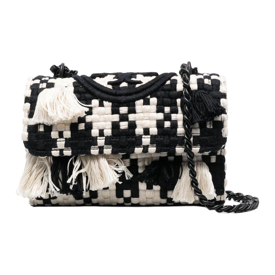 TORY BURCH Сумка через плечо женская маленькая черно-белая с кожаной отделкой
TORY BURCH Сумка через плечо женская маленькая черно-белая с кожаной отделкой