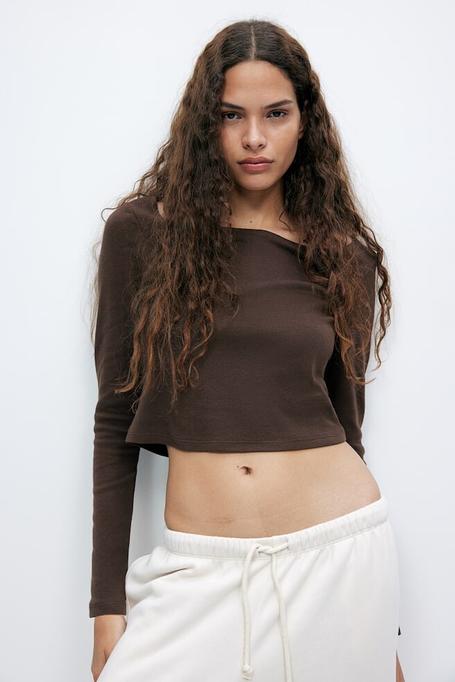 Рубашка с вырезом лодочкой H&M, коричневый
Рубашка с вырезом лодочкой H&M, коричневый