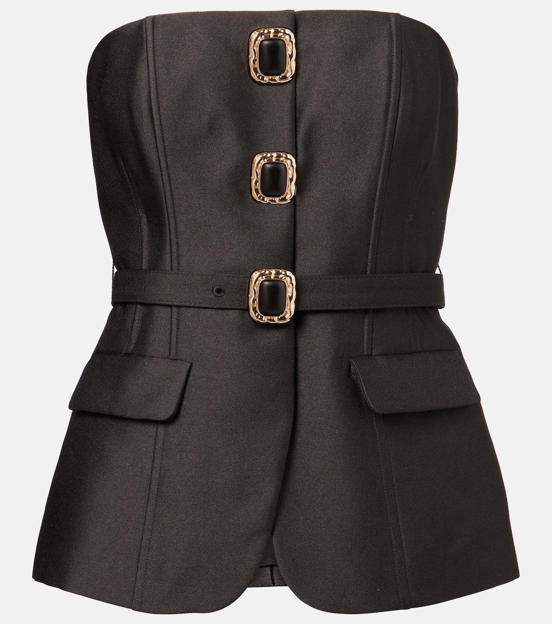 Топ без бретелей из тафты с декоративными элементами Self-Portrait, черный
Топ без бретелей из тафты с декоративными элементами Self-Portrait, черный