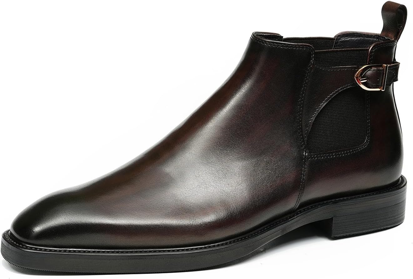 Мужские ботинки Chelsea Santimon, черные, классические кожаные с запрежкой, удобные модные офисные ботинки с пряжкой на щиколотку
Мужские ботинки Chelsea Santimon, черные, классические кожаные с запрежкой, удобные модные офисные ботинки с пряжкой на щиколотку