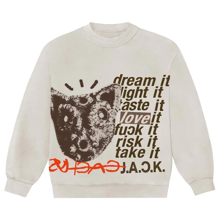 Толстовка Cactus Jack By Travis Scott Cactus Jack by Travis Scott D.L.T.L.F.R.T. Crewneck, кремовый
Толстовка Cactus Jack By Travis Scott Cactus Jack by Travis Scott D.L.T.L.F.R.T. Crewneck, кремовый