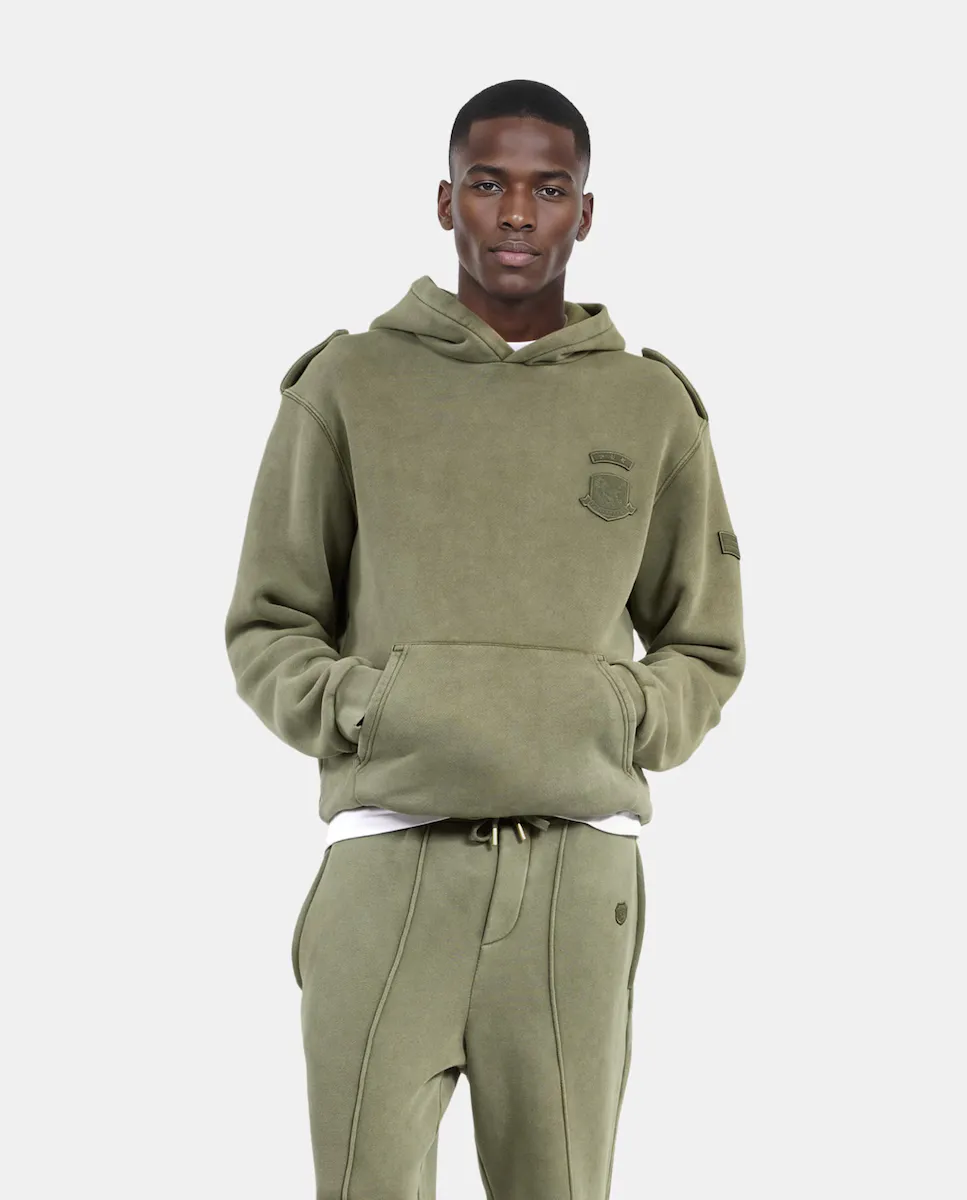 Мужская худи с камуфляжными нашивками цвета хаки The Kooples, темно-зеленый
Мужская худи с камуфляжными нашивками цвета хаки The Kooples, темно-зеленый