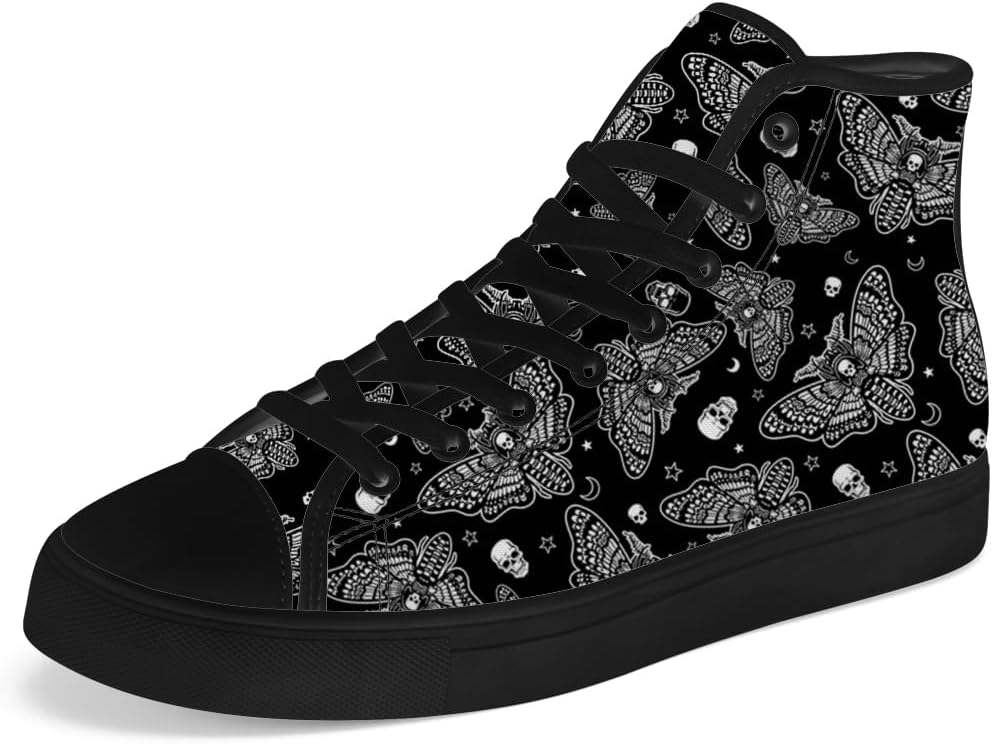 Мужские и женские кеды Chebing с высоким верхом, с рисунком мотылька и черепа, на шнуровке, повседневная обувь, белый
Мужские и женские кеды Chebing с высоким верхом, с рисунком мотылька и черепа, на шнуровке, повседневная обувь, белый