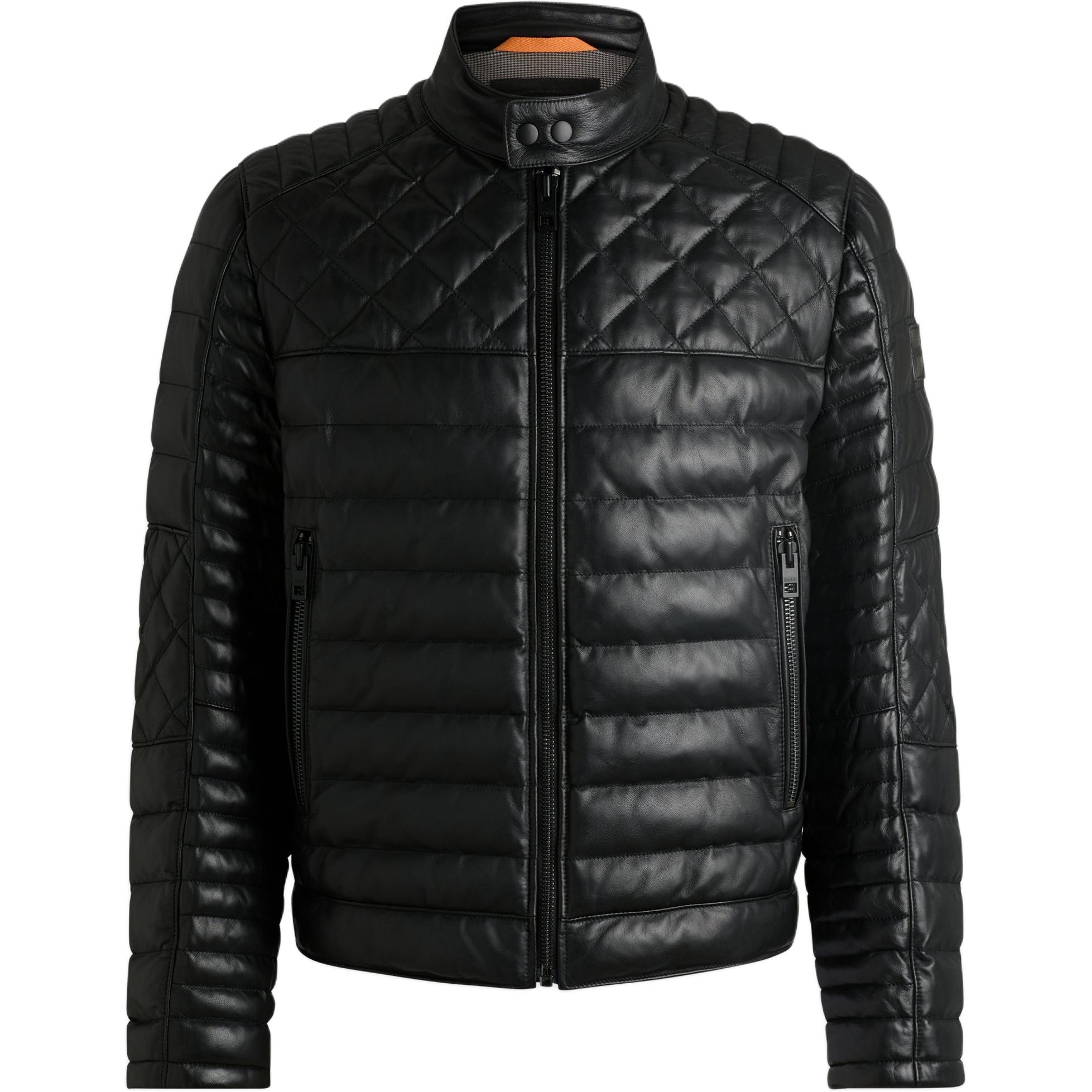 HUGO BOSS Кожаная куртка мужская черная FW24, Black
HUGO BOSS Кожаная куртка мужская черная FW24, Black