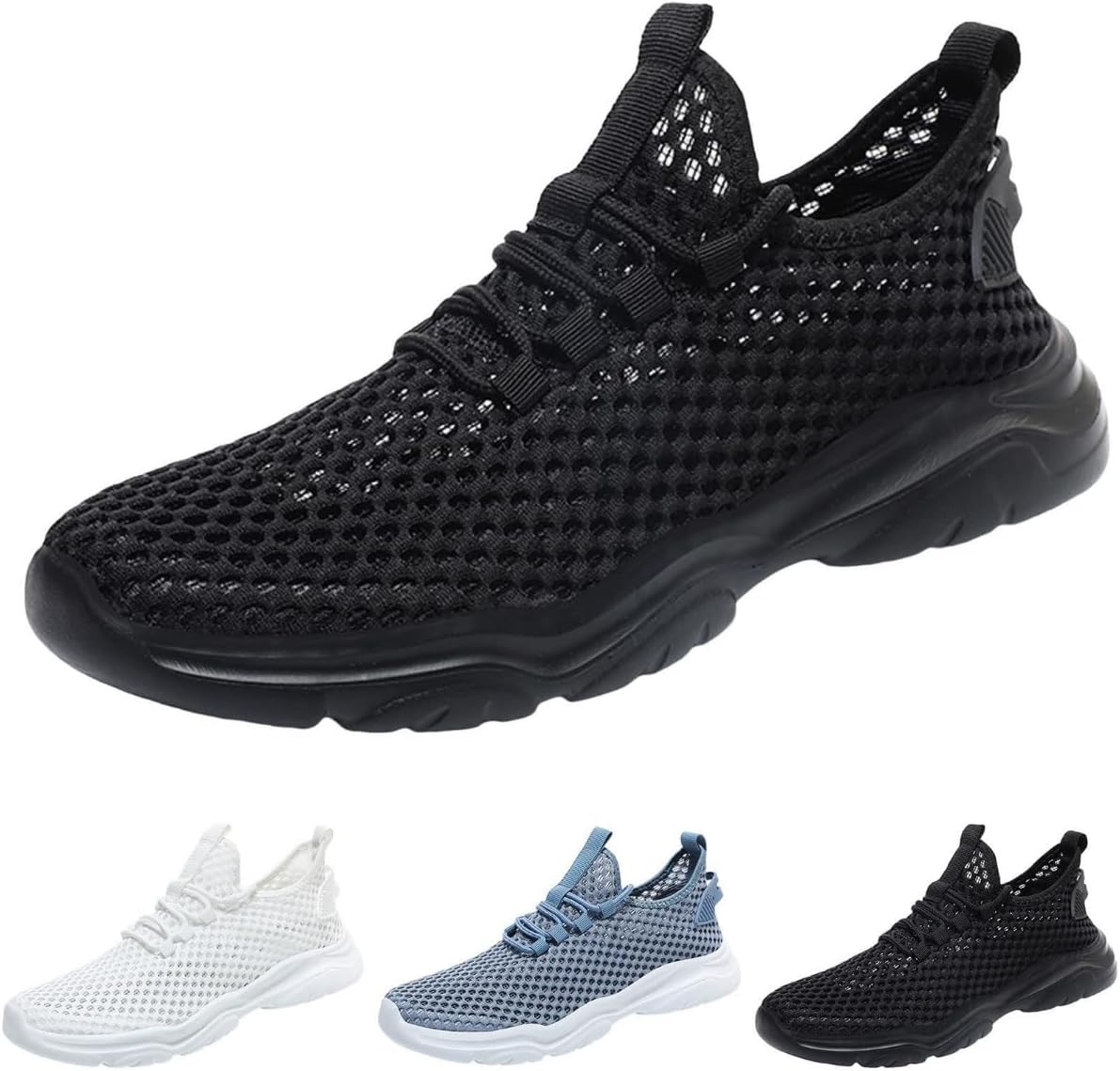 Кроссовки DESESE для мужчин, с сеткой и вентиляцией, с вырезами, дышащие, с нескользящей шнуровкой, модные повседневные теннисные туфли, легкие беговые кроссовки с быстрой сушкой, черный
Кроссовки DESESE для мужчин, с сеткой и вентиляцией, с вырезами, дышащие, с нескользящей шнуровкой, модные повседневные теннисные туфли, легкие беговые кроссовки с быстрой сушкой, черный