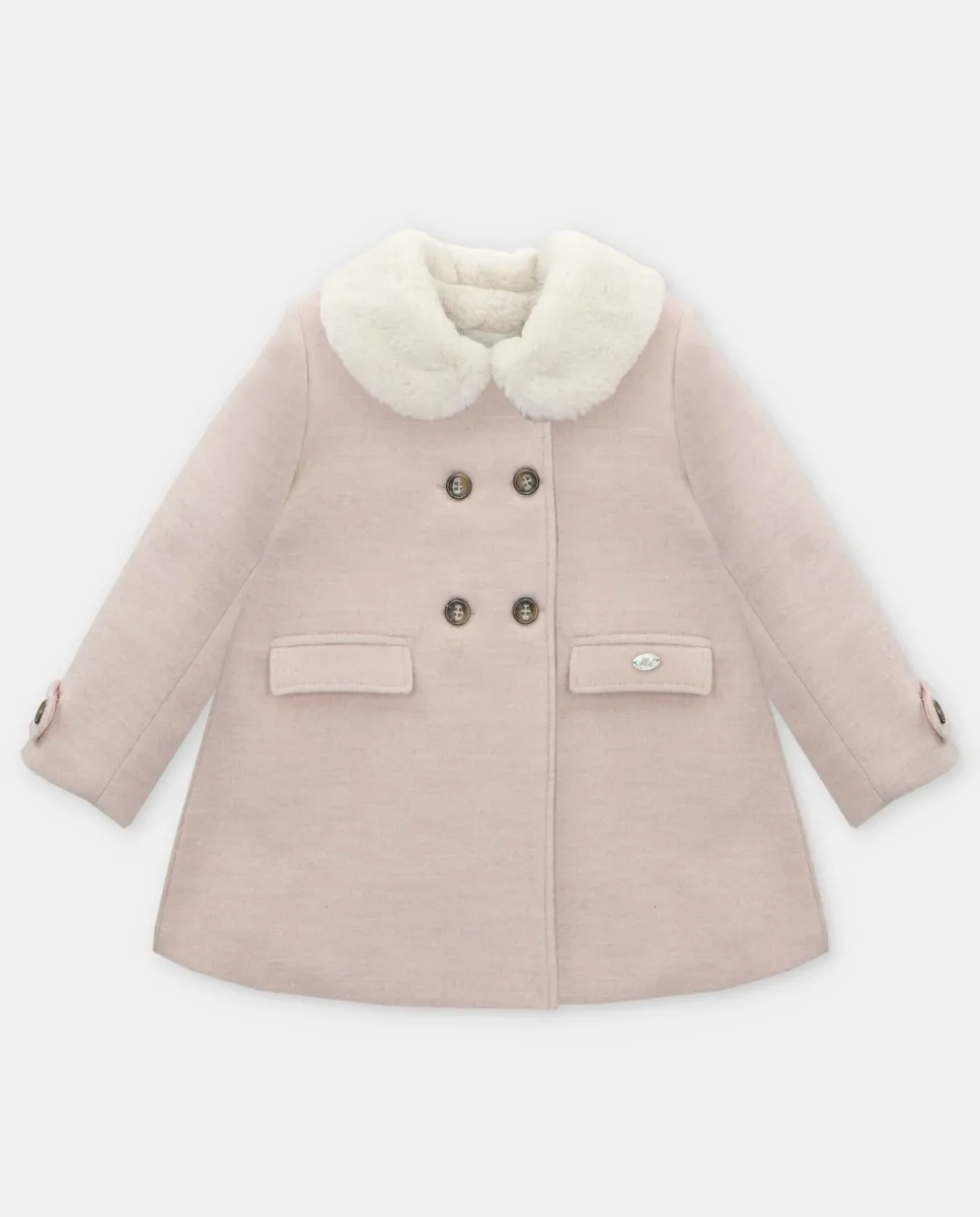 Детское пальто из сукна с меховым воротником розового цвета Martín Aranda
Детское пальто из сукна с меховым воротником розового цвета Martín Aranda