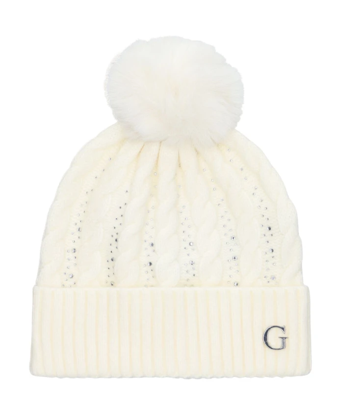 Вязаная шапка с помпоном Guess, белый
Вязаная шапка с помпоном Guess, белый