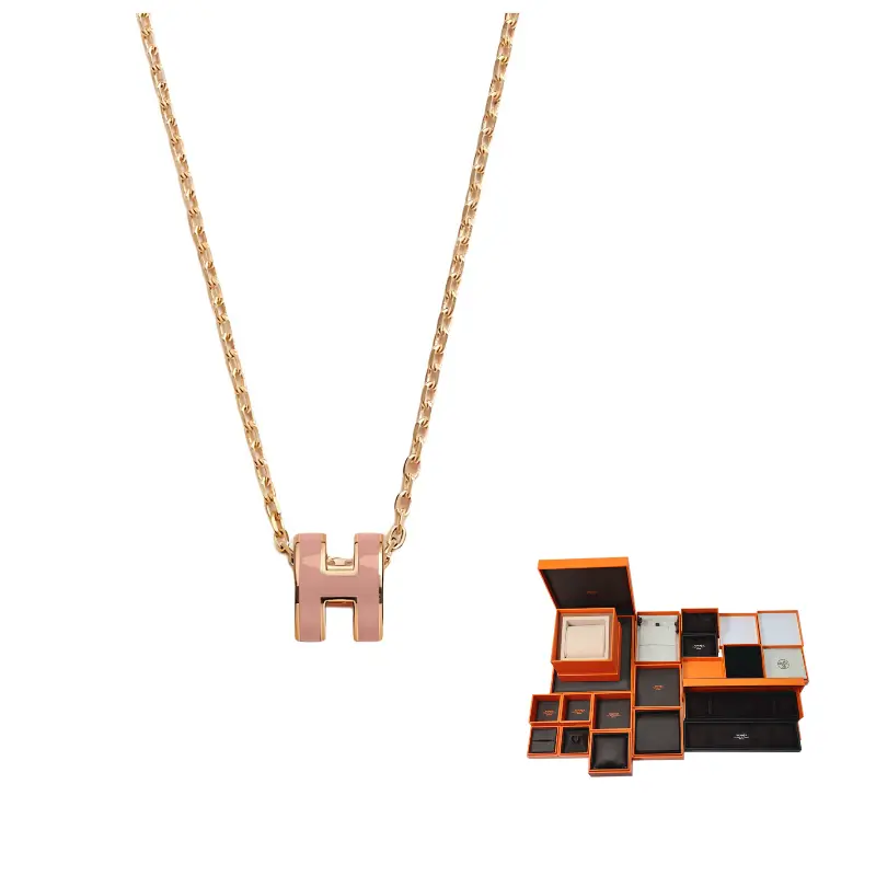 HERMES Металлическое золотое покрытие ожерелье Women's Rose Pink
HERMES Металлическое золотое покрытие ожерелье Women's Rose Pink
