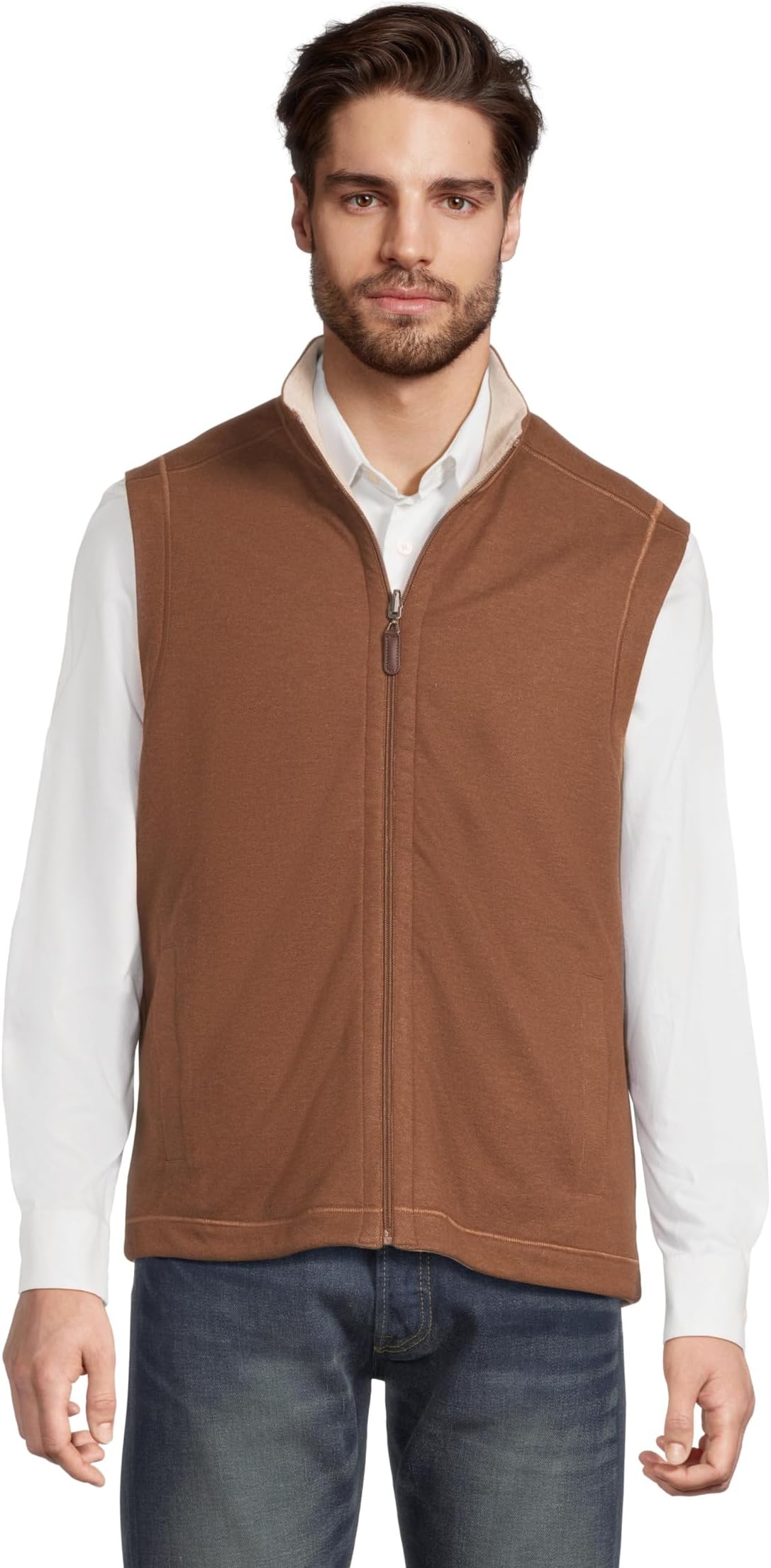 Мужской двусторонний однотонный жилет Johnston & Murphy, Rust/Oatmeal
Мужской двусторонний однотонный жилет Johnston & Murphy, Rust/Oatmeal