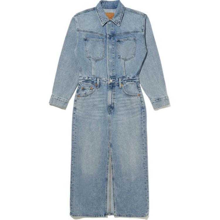 Женское длинное платье с рукавами цвета индиго Levis 
Женское длинное платье с рукавами цвета индиго Levis