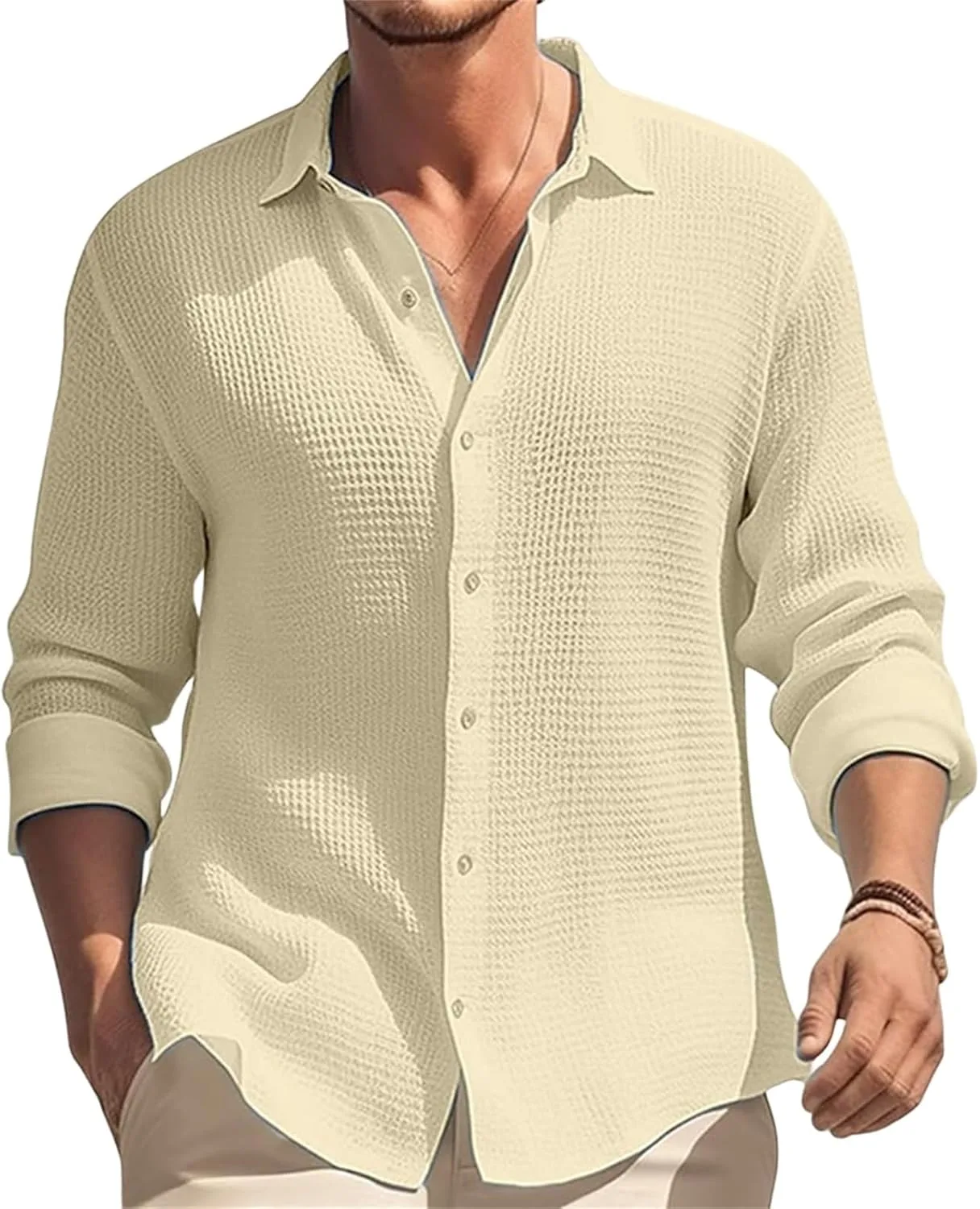 Мужская рубашка с вафельной тканью и лацканами, casual, длинный рукав RSZGSWS
Мужская рубашка с вафельной тканью и лацканами, casual, длинный рукав RSZGSWS