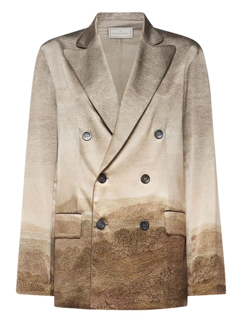 Двубортный пиджак с пейзажным принтом Pierre-Louis Mascia, нейтральный
Двубортный пиджак с пейзажным принтом Pierre-Louis Mascia, нейтральный