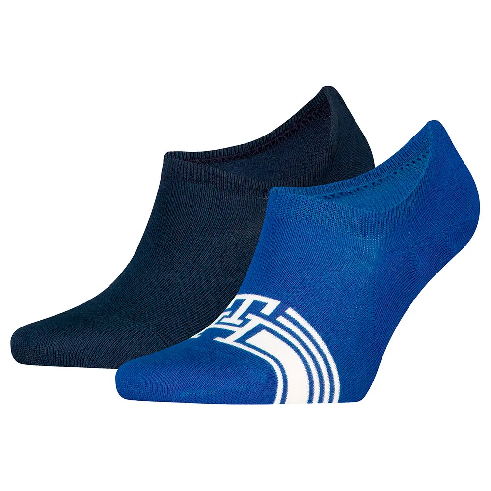 Носки 2 шт Tommy Hilfiger Footie Hc Monogram Stripe no show, синий 
Носки 2 шт Tommy Hilfiger Footie Hc Monogram Stripe no show, синий