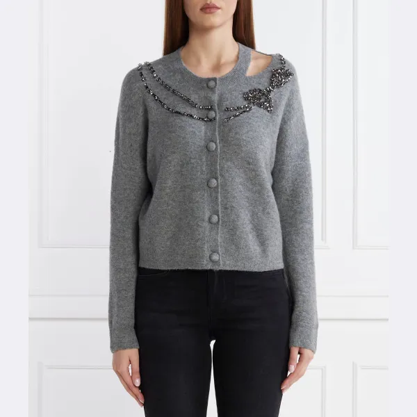 Кардиган классического кроя с добавлением шерсти Liu Jo, серый
Кардиган классического кроя с добавлением шерсти Liu Jo, серый