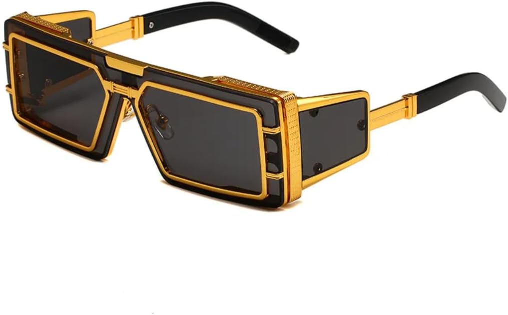 Солнцезащитные очки в стиле стимпанк прямоугольной формы для женщин и мужчин. Популярные винтажные очки класса люкс с защитой от УФ-излучения UV400 HHZZYVY, Gold Black
Солнцезащитные очки в стиле стимпанк прямоугольной формы для женщин и мужчин. Популярные винтажные очки класса люкс с защитой от УФ-излучения UV400 HHZZYVY, Gold Black