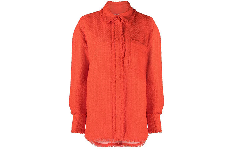 Рубашка Fringed Tweed Overshirt MSGM, оранжевый
Рубашка Fringed Tweed Overshirt MSGM, оранжевый