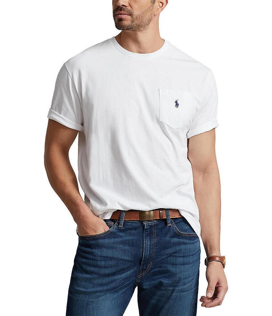 Трикотажная футболка классического кроя Polo Ralph Lauren Big & Tall с круглым вырезом и карманами, белый
Трикотажная футболка классического кроя Polo Ralph Lauren Big & Tall с круглым вырезом и карманами, белый
