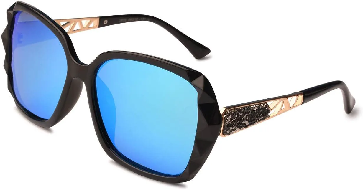 Женские классические солнцезащитные очки класса люкс с увеличенным размером и поляризацией, 100% защита от УФ-излучения, модные очки TrendyMate, Black Frame/Blue Lens
Женские классические солнцезащитные очки класса люкс с увеличенным размером и поляризацией, 100% защита от УФ-излучения, модные очки TrendyMate, Black Frame/Blue Lens