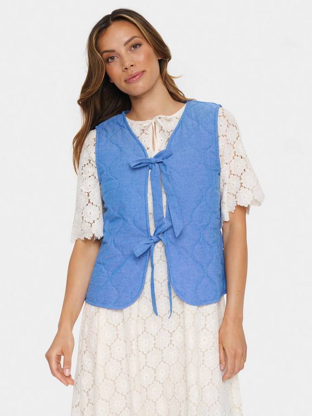 Жилет со стеганым галстуком спереди Saint Tropez, синий
Жилет со стеганым галстуком спереди Saint Tropez, синий