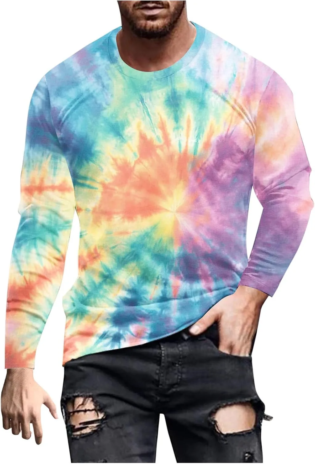 Мужская футболка с градиентным тай-даем, длинный рукав, ретро стиль
Мужская футболка с градиентным тай-даем, длинный рукав, ретро стиль