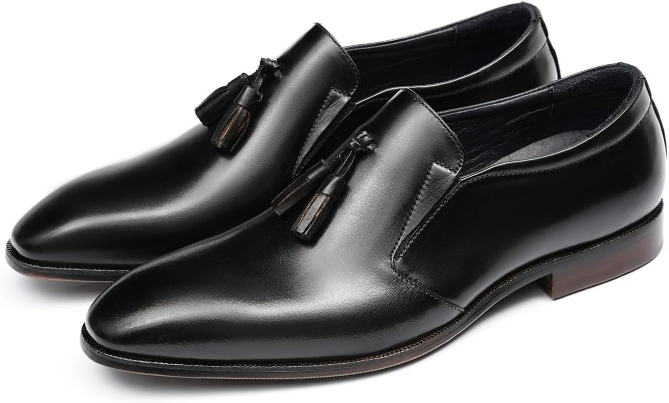 Мужские лоферы Santimon с кисточками без застежки - туфли Penny из натуральной кожи, классическая формальная обувь для делового стиля, свадеб и повседневных мероприятий, черный
Мужские лоферы Santimon с кисточками без застежки - туфли Penny из натуральной кожи, классическая формальная обувь для делового стиля, свадеб и повседневных мероприятий, черный