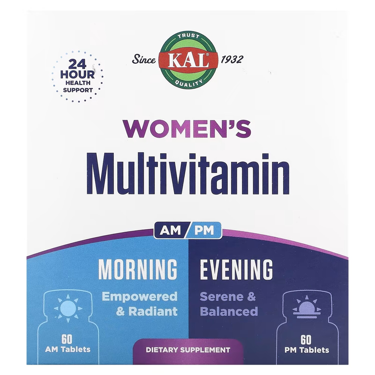 Мультивитамины KAL Women Morning Evening, 2 шт по 60 таблеток
Мультивитамины KAL Women Morning Evening, 2 шт по 60 таблеток