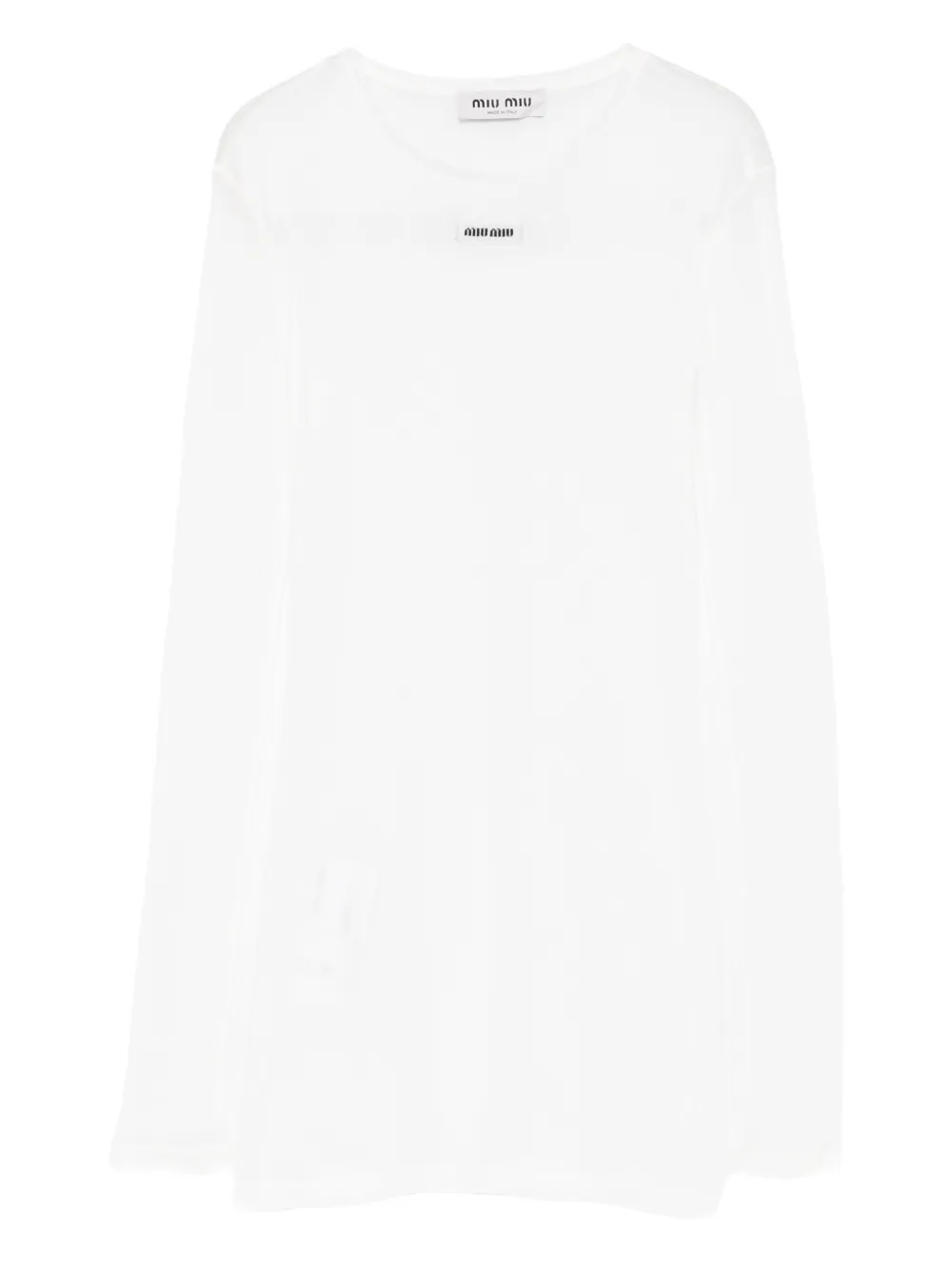 Мини-платье с хлопковой нашивкой Miu Miu, белый
Мини-платье с хлопковой нашивкой Miu Miu, белый