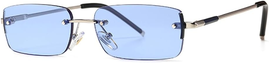 Узкие прямоугольные солнцезащитные очки для мужчин, без оправы, металлические, небольшие, в стиле ретро, солнцезащитные очки для мужчин с защитой от УФ-излучения UV400 VFDHN, Silver With Blue
Узкие прямоугольные солнцезащитные очки для мужчин, без оправы, металлические, небольшие, в стиле ретро, солнцезащитные очки для мужчин с защитой от УФ-излучения UV400 VFDHN, Silver With Blue