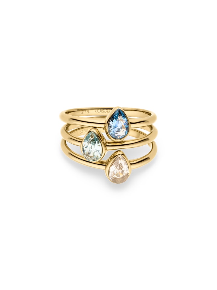 s.Oliver Кольцо из нержавеющей стали с золотым камнем
s.Oliver Кольцо из нержавеющей стали с золотым камнем