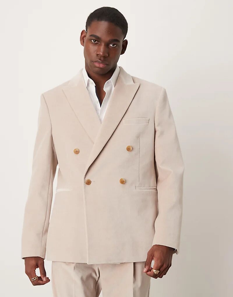 Двубортный пиджак ASOS DESIGN из легкого хлопкового бархата цвета камня — STONE
Двубортный пиджак ASOS DESIGN из легкого хлопкового бархата цвета камня — STONE