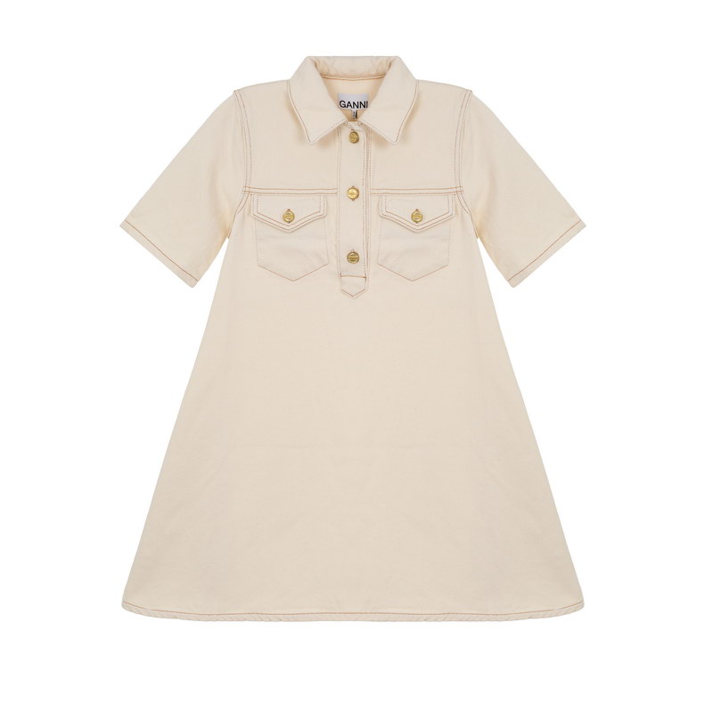 GANNI FW24 Платье с коротким рукавом женское бежевое
GANNI FW24 Платье с коротким рукавом женское бежевое