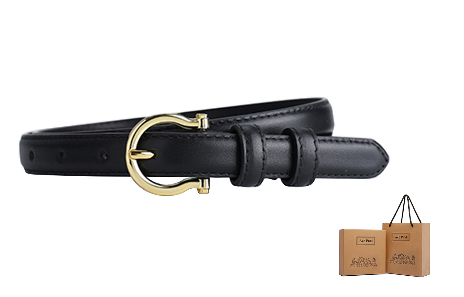 Женский кожаный ремень Ace Paul, Черный
Женский кожаный ремень Ace Paul, Черный