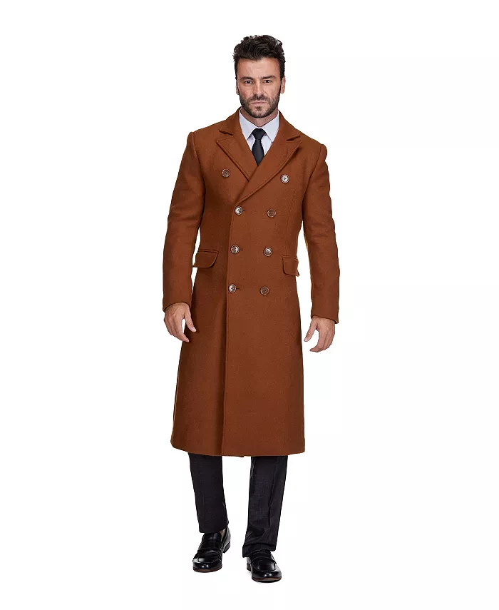 Большой и высокий двубортный длинный шерстяной полупальто до колен с тремя пуговицами Braveman, коричневый
Большой и высокий двубортный длинный шерстяной полупальто до колен с тремя пуговицами Braveman, коричневый